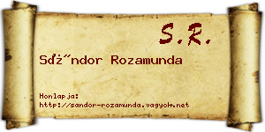 Sándor Rozamunda névjegykártya